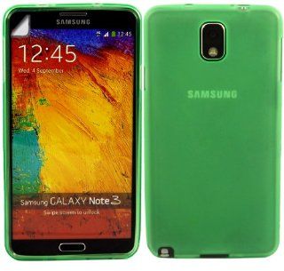 Gel Case Cover Skin And LCD Screen Protector For Samsung Galaxy Note 3 N9000 / Green: Cell Phones & Accessories