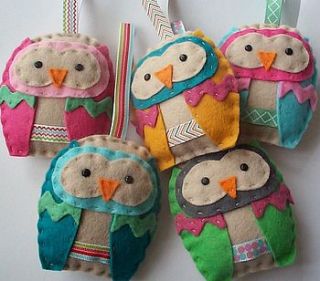 felt owl ornament craft kit by paper and string