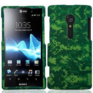 Green Camo Camouflage Hard Cover Case for Sony Xperia ion LT28at LT28i LT28h: Cell Phones & Accessories