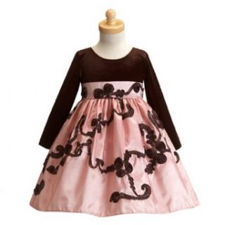 Lito Pink Stretch Velvet Taffeta Christmas Dress Toddler Girls 3T : Special Occasion Dresses : Baby