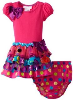 Bonnie Baby Baby Girls Infant Sparkle Tiered Dress: Clothing