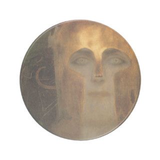 Pallas Athena by Klimt Gold Mystery School Drink Coaster