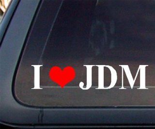I Love JDM w/ RED Heart Car Decal / Sticker   White & Red: Automotive