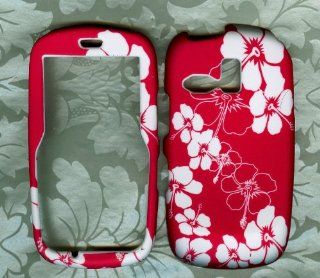 white Flowers snap on case Samsung r355 R355c Straight Talk Phone Cover: Cell Phones & Accessories