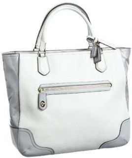 Coach Poppy Colorblock Leather Small Blaire Tote (Light Grey): Shoes