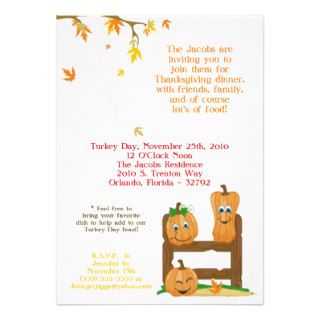 5x7 Autumn Thanksgiving Dinner Party Invitation