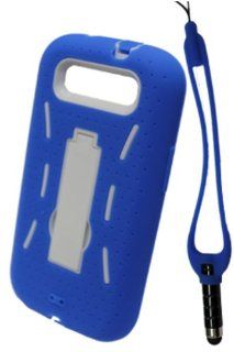 GO SC357 Dual Robot Rubberized Protective Hard Case with Stand & Stylus Pen for Samsung Galaxy SIII I9300   1 Pack   Retail Packaging   Blue: Cell Phones & Accessories