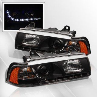 BMW 316i 318i 320i 323i 325i 328i M3 (E36) 92 93 94 95 96 97 98 4DR R8 style LED Projector Headlights ~ pair set (Black): Automotive