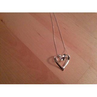 Sterling Silver "A Mother Holds Her Childs Hand" Heart Pendant Necklace, 18": Jewelry