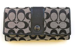 Coach Signature Checkbook Wallet Khaki White F48810: Clutch Handbags: Shoes