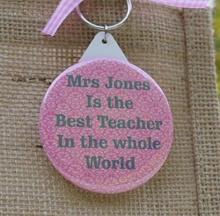 personalised 'teacher' key ring by andrea fay's