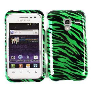 ACCESSORY HARD SNAP ON CASE COVER FOR SAMSUNG ADMIRE 4G R820 GLOSS GREEN BLACK ZEBRA: Cell Phones & Accessories