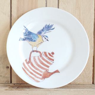 bird teapot design side plate by mellor ware