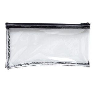Wholesale CASE of 25   MMF Industries Clear View Vinyl Zipper Bag Wallet Bags, with Zipper Top, Vinyl, 11"x6", Clear  Tag Attacher Gun Fasteners Or Money Bag Seals 