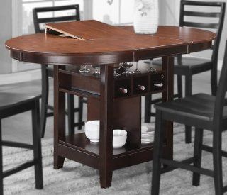 Counter Height Table with Espresso Frame and Cherry Table Top by Poundex   Dining Tables
