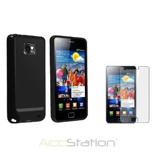 Black Jelly TPU Rubber Gel Skin Case Cover+LCD For Samsung Galaxy S 2 II i9100: Cell Phones & Accessories