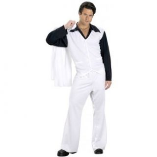 Saturday Night Fever Costume   Standard   Chest Size 33 45: Adult Sized Costumes: Clothing