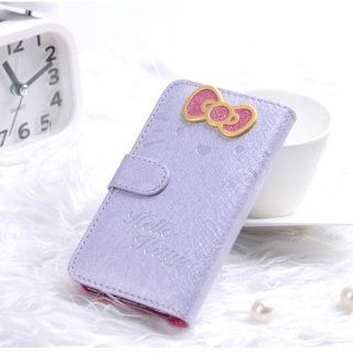 Best2buy365 Lovely Cute Faux leather Case Cover For iphone 5 5G 5th Purple+1x 3.5mm wine bottle dust plug cap(random color): Cell Phones & Accessories