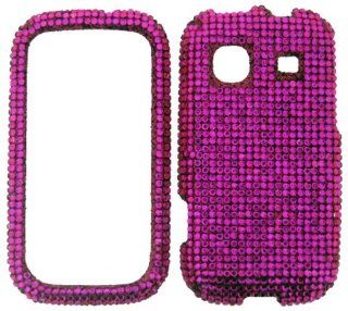 FULL DIAMOND CRYSTAL STONES COVER CASE FOR SAMSUNG TRENDER M380 HOT PINK Cell Phones & Accessories