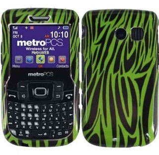 Neongreen Zebra Hard Case Cover for Straight Talk Samsung R375C: Cell Phones & Accessories