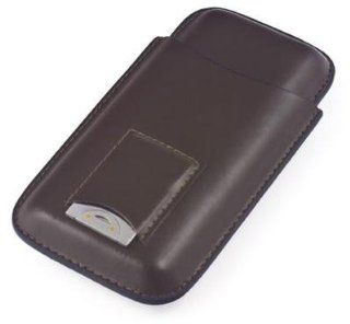 New 3 Count (Brown) Cigar pocket leather case travel humidor & cutter (FK 369BR) : Pocket Humador : Everything Else