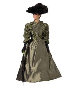 Women's Olive Victorian Era Annie Dress Theater Costume S: Clothing
