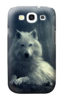 S1516 White Wolf Case Cover For Samsung Galaxy S3 Cell Phones & Accessories