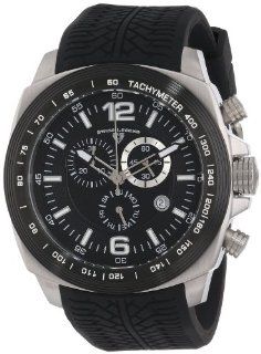 Swiss Legend Men's "Sprinter" Stainless Steel and Black Ion Plating Black Silicone Watch: Watches