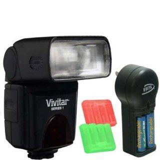 Vivitar DF 383 Auto/Bounce/Swivel Head Power Zoom Flash Bundle for Nikon D40, D40x, D50, D60, D80, D90, D200, D300, D700, D3, D3x Digital SLR Cameras  On Camera Shoe Mount Flashes  Camera & Photo