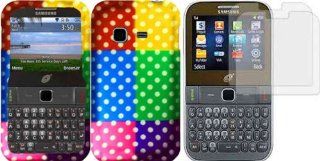For Samsung S390G Hard Design Cover Case Colorful Polka Dots + LCD Screen Protector Cell Phones & Accessories
