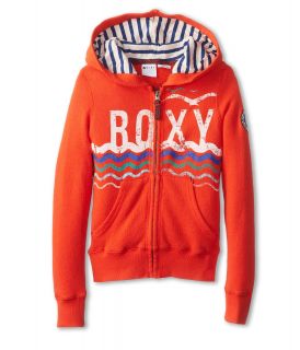 Roxy Kids Love In Zip Front Hoodie Girls Long Sleeve Pullover (Orange)