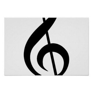 Treble Clef G Clef Musical Symbol Posters