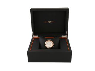 Glam Rock 40mm Rose Gold Plated Chronograph Flower Applique Dial Watch with  Silver Saffiano Leather Strap   GR77103 Silver