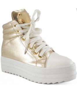 Nature Breeze Shay 01 High Top Gold Plate Womens Sneaker GOLD (8.5): Fashion Sneakers: Shoes