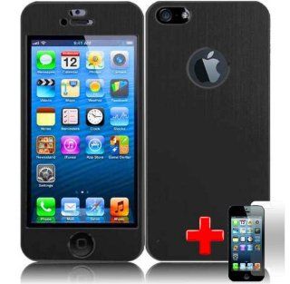iPhone 5S   Ultra Thin Metal Cover, Black + LCD Clear Screen Saver Protector Cell Phones & Accessories