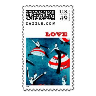 Valentine's Day Art Deco design Postage Stamps Postage Stamp