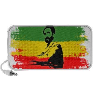 Haile Selassie with Ethiopian Flag background Notebook Speaker