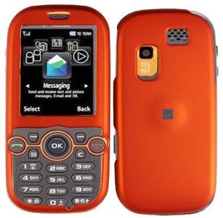 Orange Rubberized Hard Faceplate Cover Phone Case for Samsung Gravity 2 T469 T404G: Cell Phones & Accessories