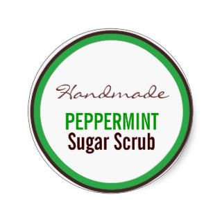 Handmade Peppermint Sugar Scrub Round Sticker