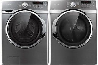 Samsung Platinum 4.0 Cu Ft DOE Front Load Washer & 7.4 Cu. Ft. ELECTRIC Dryer WF405ATPASU_DV405ETPASU: Appliances