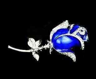 8GB Cubic Stone Beautiful Blue Crystal Rose Style USB Flash Drive with Necklace: Computers & Accessories