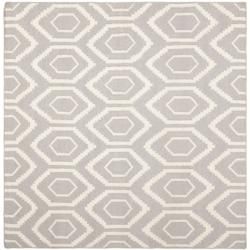 Moroccan Dhurrie Gray/ivory Wool Indoor Rug (8 Square)