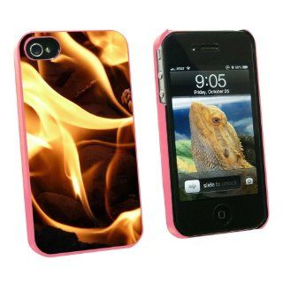 Graphics and More BBQ Barbecue Charcoals Coals Fire Flame   Snap On Hard Protective Case for Apple iPhone 4 4S   Pink   Carrying Case   Non Retail Packaging   Pink Cell Phones & Accessories