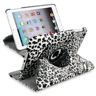 CommonByte White Black Leopard 360? Swivel Leather Case Pouch Cover For Apple iPad Mini / iPad Mini 2 (iPad Mini with Retina display): Computers & Accessories