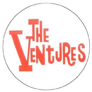 The Ventures   Red Logo on White Background  1.5" Button / Pin Clothing
