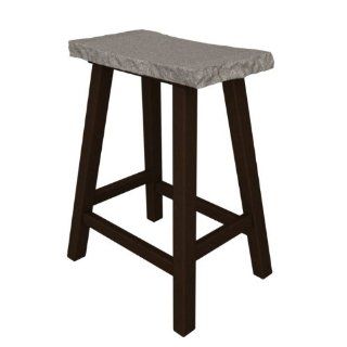 Pack of 2 Recycled Tuscan Granite Patio Counter Bar Stools   Chocolate Brown : Barstools : Patio, Lawn & Garden