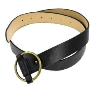 Woman Black Faux Leather 6 hole Interlocking Buckle Adjustable Waist Belt at  Womens Clothing store: Apparel Belts