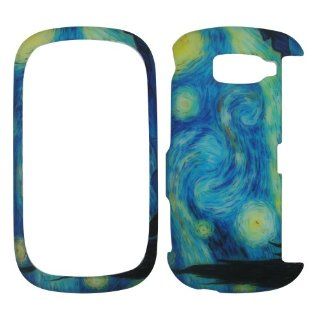 Blue Yellow Design Lg Octane Vn530 Verizon Page Plus Snap on Hard Rubberized Faceplate Phone Cover Case Accessory Protector: Cell Phones & Accessories
