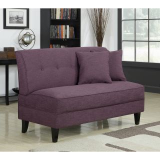 Portfolio Engle Amethyst Purple Linen Armless Loveseat