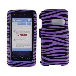 LG LN510 Rumor Touch Cell Phone Purple Zebra Print Design Protective Case Faceplate Cover: Everything Else